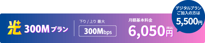 光300Mプラン　6,050円